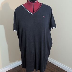 Tommy Hilfiger Blue V-Neck Women's Shirt dress